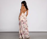 Lucy – Formelles Chiffon-A-Linien-Kleid mit Blumenmuster